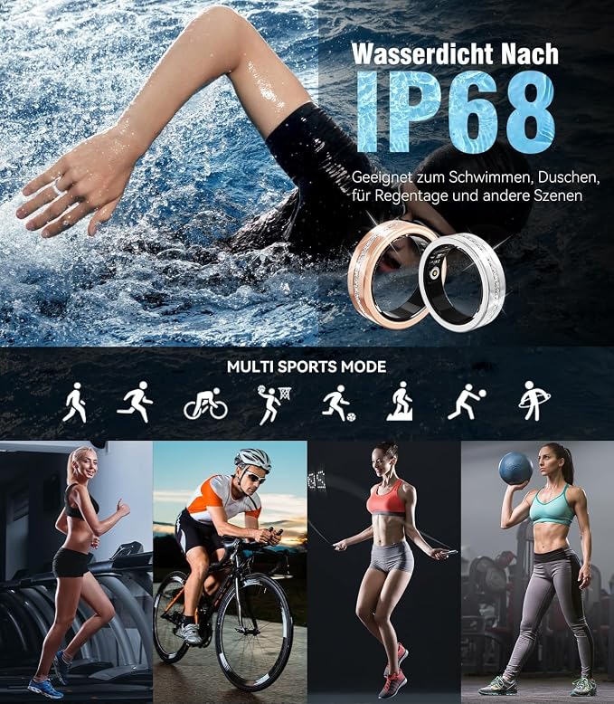 10 Gen Diamond Smart Ring and Wireless Charging Case【Industry Ranking No.1 – 0 Measurement Error】 2026 Smart Ring for Women & Men for Sleep Tracking Wearable Device,Fitness Ring【Slive 9#】