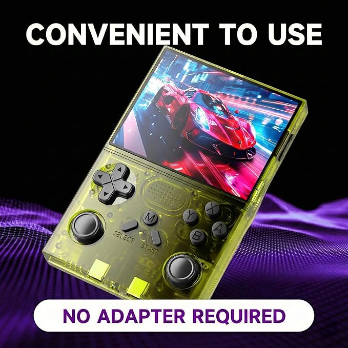 R40 Retro Handheld Game Console - Open Source System,3.5" IPS Screen, 18,000+ Classic Games, 128G TF Card, 3000mAh Battery, Portable Gaming Player for Travel, Retro Gaming Console, Yellow