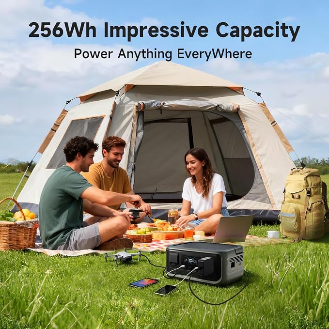 ALLPOWERS VOLIX P300 Portable Power Station, 256Wh LiFePO4 Battery, 300W Solar Generator(600W peak), <20ms UPS, MPPT 110W Max, AC Fast Charge, 100W USB-C Output for Home Backup, Office, RV, Camping