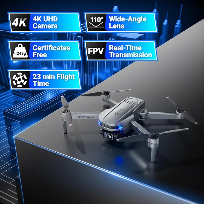 Contixo F28A Premium Drone With 4K Camera, Two-axis Gimbal, 23 Mins Flight Time, 110° Wide-angle, Follow Me, Auto Return, 1000m Control Range, GPS Professional Drones For Adults, Beginner, Teenager