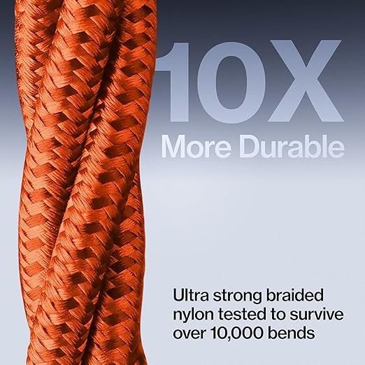 Statik MagStack Pro USB C to USB C Cable, Magnetic Type C Charger Fast Charging Cord, On The Go Magnetic Charging Cable for Car, Compatible with iPhone, iPad & Android, Orange 100W 6FT, 5 Pack