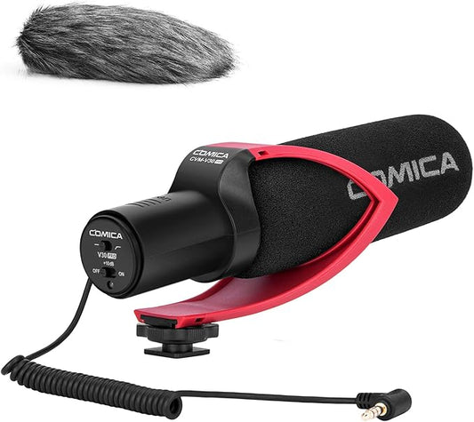 COMICA CVM-V30PRO Shotgun Microphone, Professional Super Cardioid Video Mic with Shock Mount, Camera Microphone Kit for Smartphone/DSLR Camera/Camcorder, Perfect for Interview, Video Shooting, Vlog