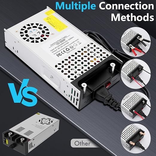 110V AC to 12V DC Converter, 12V 50A 600W Power Supply Transformer Adapter SMPS AC to DC Converter Switch Power Supply Max 50A 600W for CCTV Camera Security System Radio 3D Printer