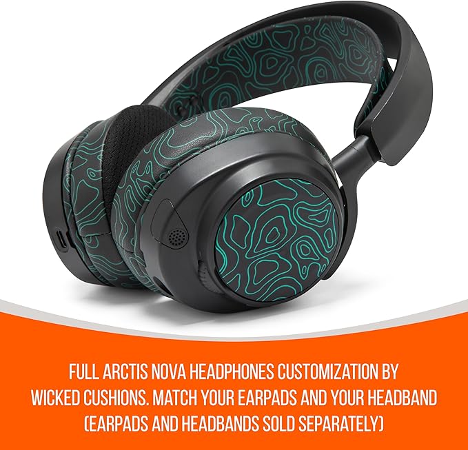 WC Mod Kit Nova Pro Wireless & Nova Elite RandomFrankP Edition - Cooling Gel Earpads, Silicone Headband, & Magnetic Plates for SteelSeries Arctis Nova Pro Wireless & Nova Elite by Wicked Cushions