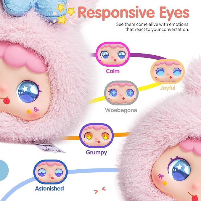 AI Smart Stuffed Animal with ChatGPT - Multilingual Emotional AI Companion Plush Toy, Interactive Learning Assistant & Memory Trainer for Kids 3+, Parental Control App with Chat Summary