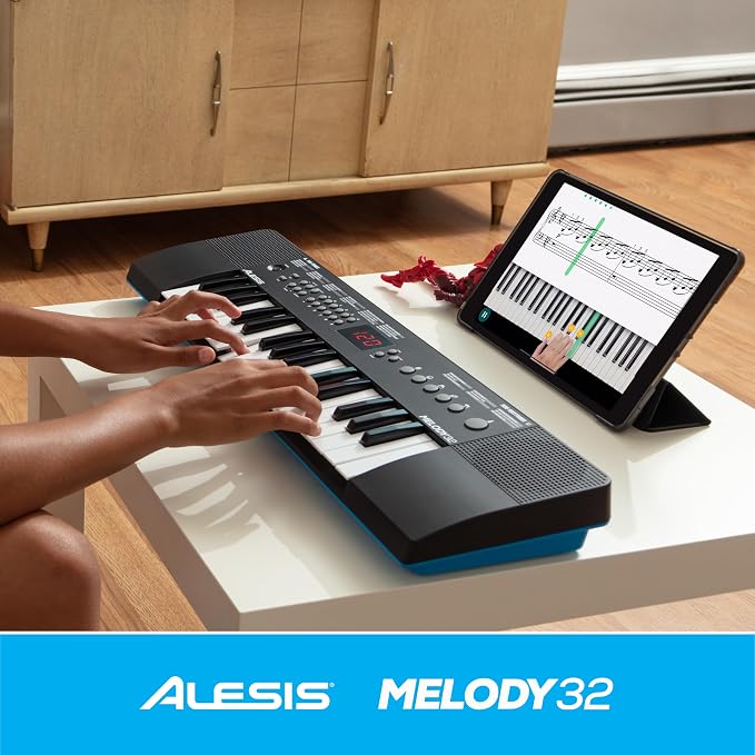 Alesis Melody 32 - Electric Keyboard Digital Piano with 32 Keys, Speakers, 300 Sounds, 300 Rhythms, 40 Songs, USB-MIDI Connectivity and Piano Lessons