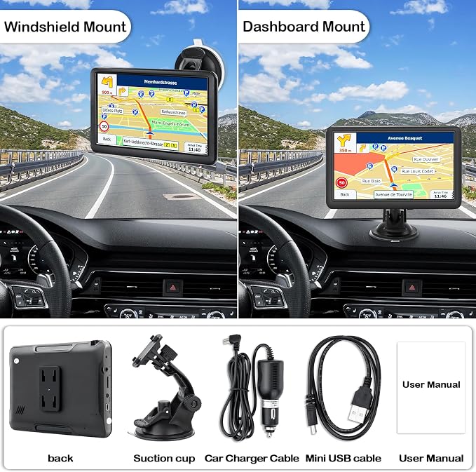 OHREX GPS Navigator for Car, Truck GPS Commercial Drivers 2026, Lifetime Free Maps Updates, with 7 inch Touchscreen, Spoken Driver Alerts, Custom Truck Routing