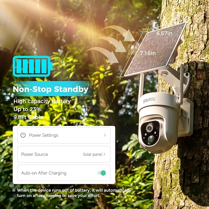 Sovmiku 2CQ3 4G LTE Cellular Security Camera Wireless Outdoor, $14.9/Month for Unlimited Data, Easy to Setup, IP65 Waterproof,No Wi-Fi Surveillance Cam Two Way Audio, Color Night Vision, 32GB Included