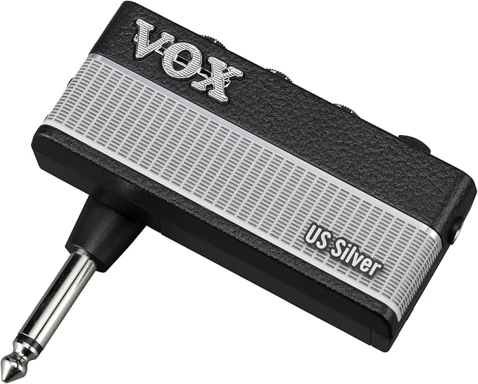 Vox amPlug 3 US Silver Headphone Guitar Amplifier w/ 2 Channels, Stereo Effects, Built-in Rhythms, and Aux in Jack