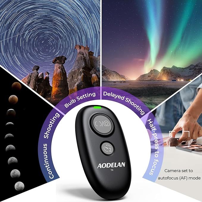 Upgraded Rechargeable Wireless Camera Remote Control Shutter Release for Canon EOS RP, R6 Mark II, Rebel T7, T6,T5, T3, SL2,5D Mark II,5D Mark III,5d Mark iv,6D Mark II, 7d Mark II,7D Series,5D Series