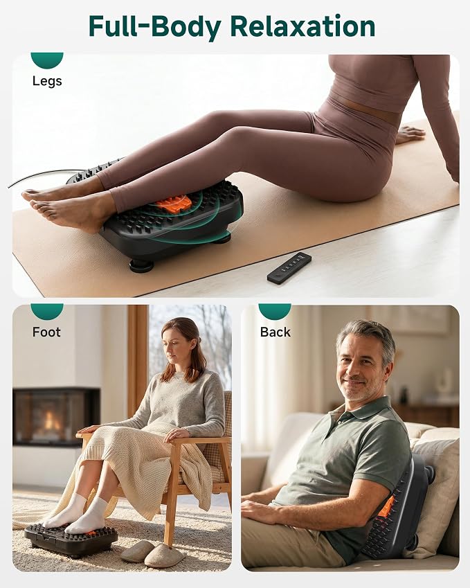 Snailax Foot Massager with Heat & Remote Control, Vibration Feet Massager for Relaxing Foot Massage at Home, Fathers Day Gift for Dad Men