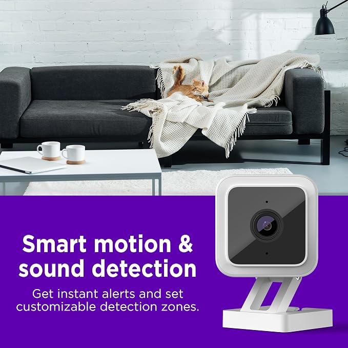 Roku Indoor Camera for Home Security, 1-Pack - Wired Security Camera with 1080p HD Color Night Vision, Works with Alexa & Google, Motion & Sound Detection, Built-in Siren, 90-Day Subscription Included