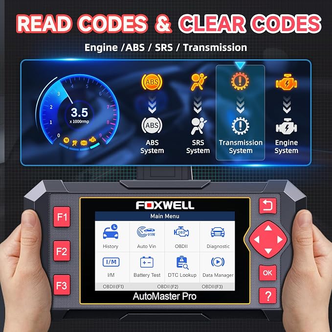 FOXWELL NT604 obd2 Scanner and BT100 Pro Battery Tester