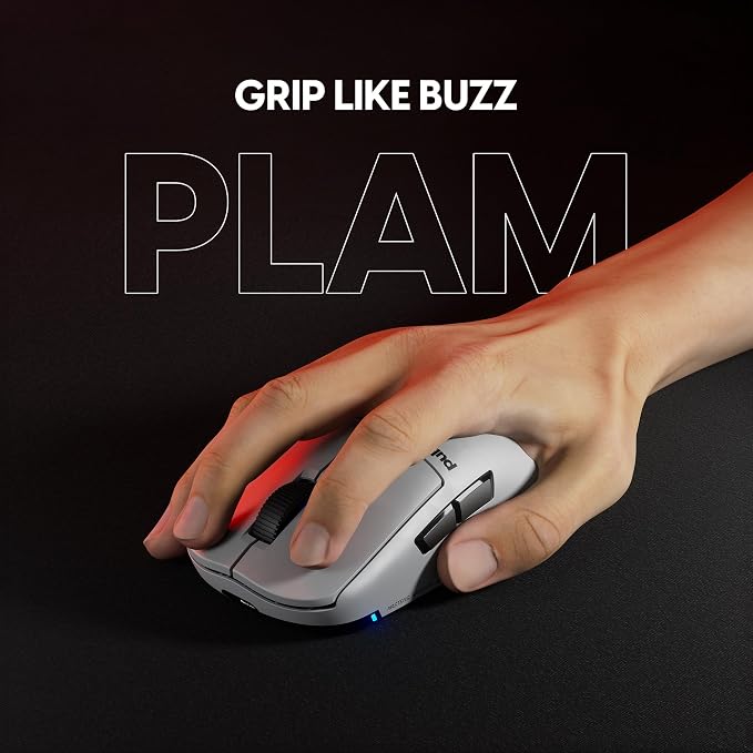 Pulsar Gaming Gears Pro Series Buzz-X Wireless Gaming Mouse 2.15 oz (61g), Optical Switch, 32000 DPI, 750 IPS, 8K Compatible (Medium, Moon Gray)