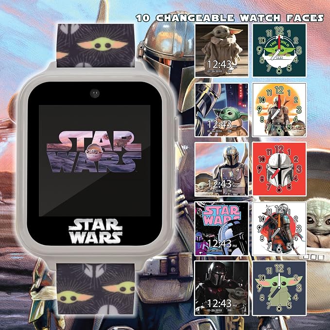 Star Wars Kids Interactive Smartwatch with 10 Watch Faces, Camera, Games, Alarm & Step Counter, Officially Licensed, Fits Wrists 5.5'' to 8''