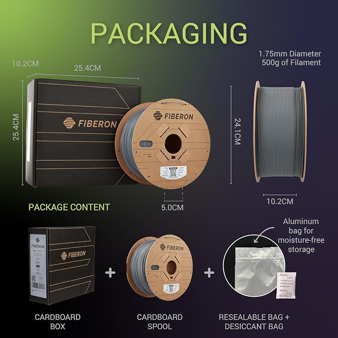 Polymaker Fiberon PPS-GF20 Filament 1.75mm 3kg Spool, Extreme Heat Resistance, Electrically Insulating, UL94 V0 Flame Retardant, Chemical Resistant, Ideal for Housings, Fixtures & Automotive Parts