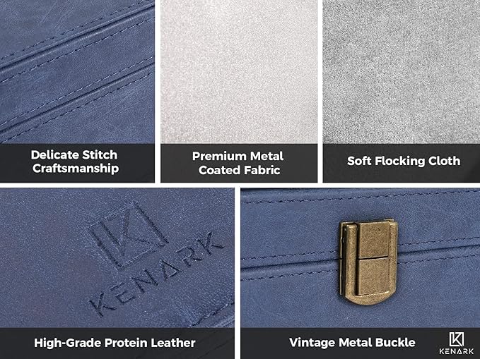 KK6 Faraday Box for Key Fobs, Signal Shielding Storage | Signal Shielding • Key Fob Storage • Premium Synthetic Leather • Home & Office Use