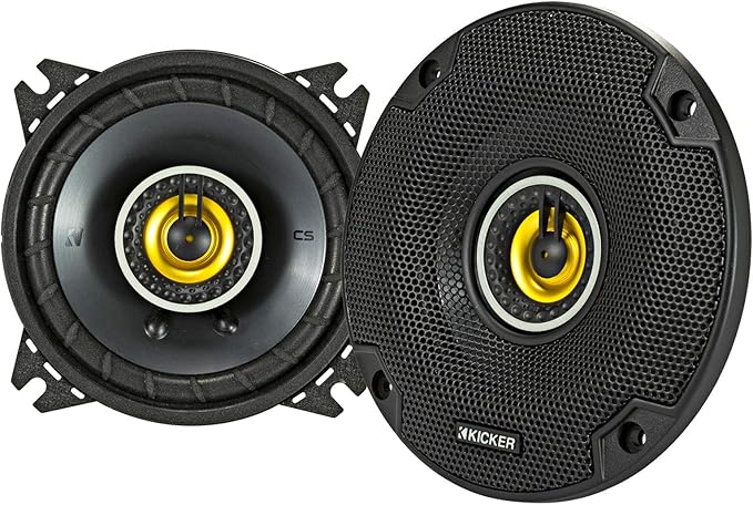 KICKER 46CSC44 CS-Series CSC4 4-Inch (100mm) Coaxial Speakers, 4-Ohm (Pair)