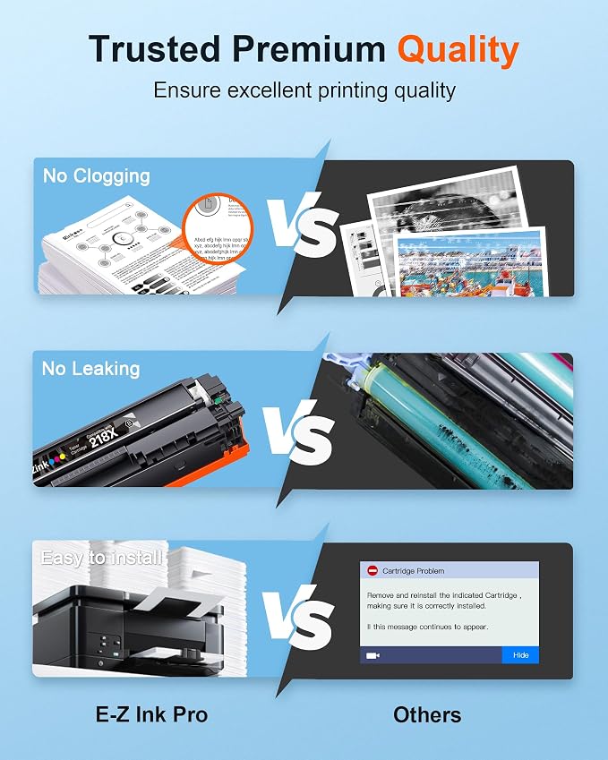 Compatible HP 218X Toner Cartridges 4 Pack with Chip for HP Color LaserJet pro MFP 3301fdw 3301sdw Compatible for 218X 218 218A Toner for LaserJet pro MFP 3301fdw 3301sdw 3301cdw 3201dw W2180X