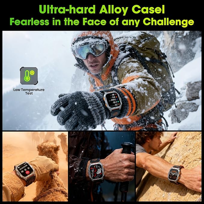 Smart Watches for Men, 2.01" HD Military Smart Watch with 1000mAh High-Capacity Battery/Led Flashlight/Answer/Make Call/Heart Rate/Sleep Monitor/Step Tracker, Fitness Tracker for Android/iPhone