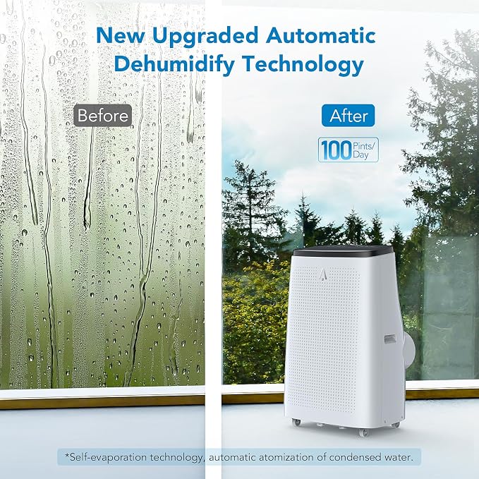GarveeTech Portable Air Conditioner, 15,000 BTUs Room Air Conditioner for Home Office with Cooling, Dehumidifier, Fan 3 in-1, 24 Hour Timer, Sleep Mode, Cools Up to 850 Sq. Ft.