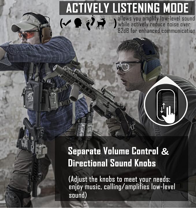 PROHEAR Ear Protection Safety Earmuffs for Shooting Noise Reduction Slim Hearing Protector