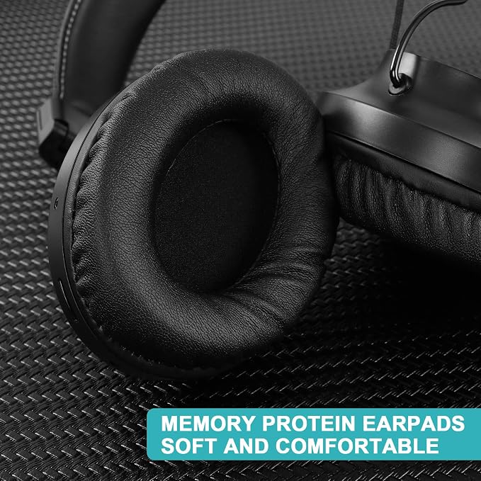 Bluetooth 5.0 Over- Ear Wireless Headphones 30 Hours Battery, FM Radio, MP3 Player, Micro SD/TF with 40mm Deep Bass Drivers, Premium Microphone Built-in Headset, Foldable, Comfortable, Mowing