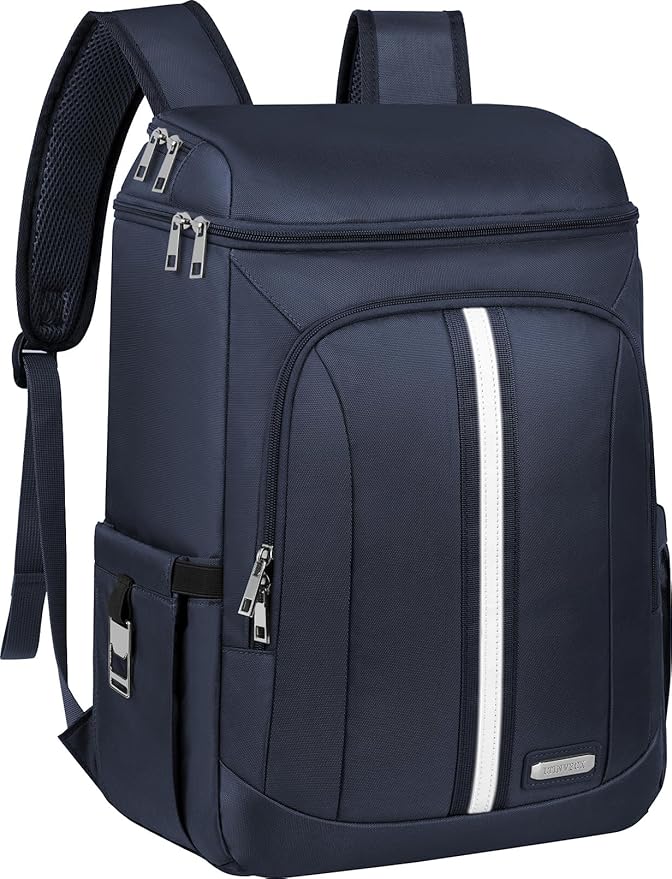 Cooler Backpack for Women Men,Insulated Backpack Cooler Leakproof Double Deck Work Lunchboxes Cooler Bag,Hot and Cold Thermal Backpack with Reflective Stripes