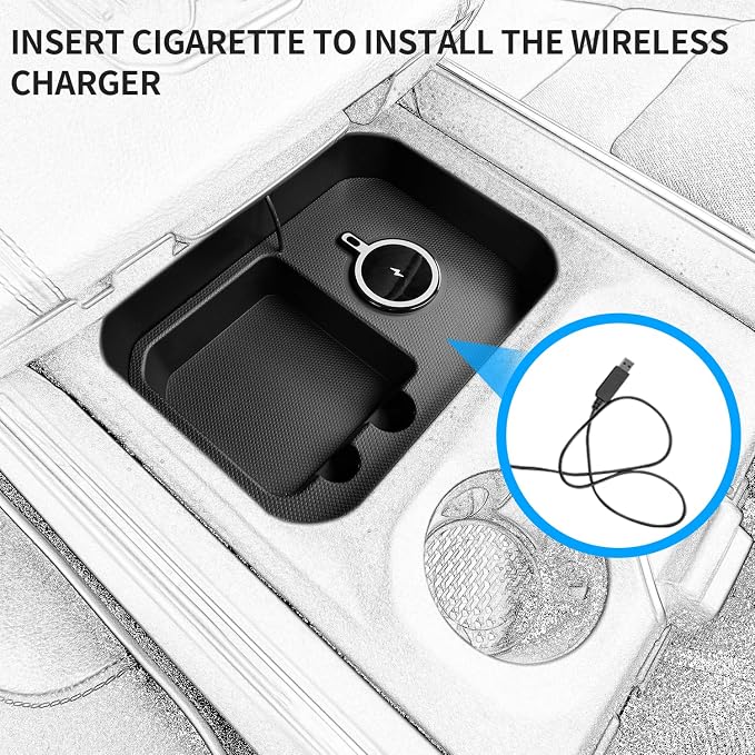 Xipoo Wireless Charger Compatible with 2019-2024 Dodge Ram Magnetic Fast Charging Wireless Charging Tray Pad Replacement for 2019-2024 Dodge Ram Accessories (Magnetic Style)