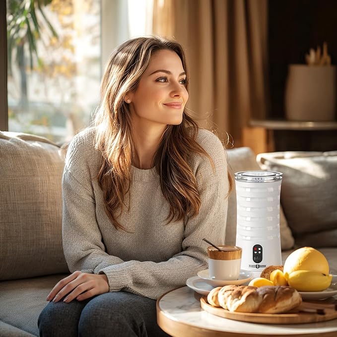 Electric Milk Steamer and Frother, Hot & Cold Foam Milk Warmer with Temperature Control, Auto Shut-Off Frothers for Coffee, Latte, Cappuccino, Macchiato