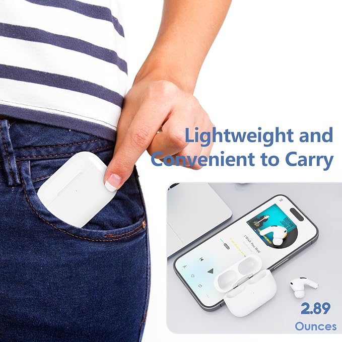 Wireless Charging Case Replacement for AirPods Pro 1st & 2nd Gen, USB-C Port with Pairing & Sync Button, Replacement Airpods Pro 2 Charging case Support Wireless Airpods pro 2 Charging case