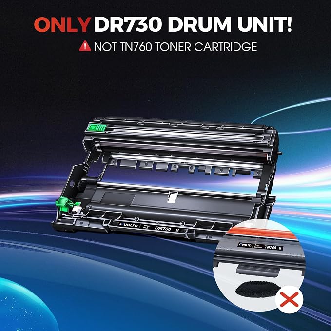Compatible DR730 (Not Toner) Replacement for Brother Drum DR730 DR-730 Compatible with MFC-L2750DW HL-L2370DW MFC-L2710DW HL-L2350DW DCP-L2550DW Printer (2 Pack, Black)