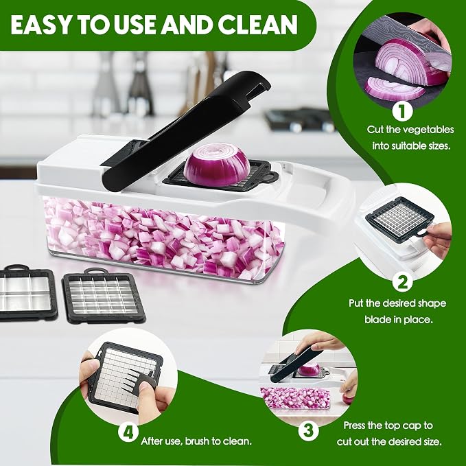 10 Blades Chopper & 100ML Garlic chopper 23-in-1 Multifunctional Kitchen Powerhouse‌
