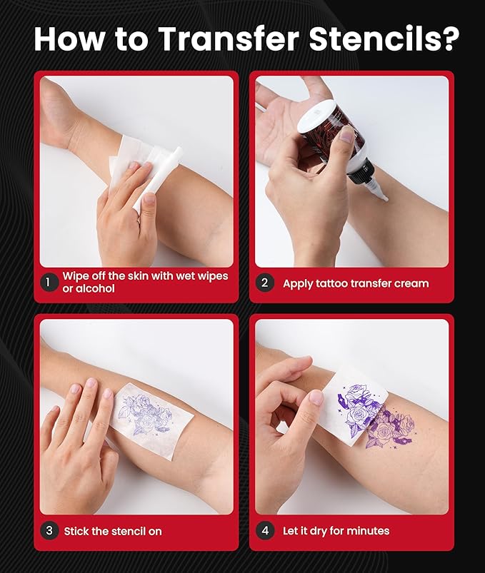 Phomemo Tattoo Stencil Printer, M08F Wireless Thermal Tattoo Printer with 10pcs Transfer Paper, Compatible with Phone/Tablet/PC, Tattoo Supplies for Tattoo Artists, AI Image Generation, All Black