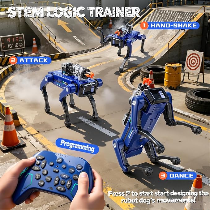 Robot Dog - Interactive STEM Programmable Robotic Puppy with Remote Control & Voice Recognition, 30+ Lifelike Actions, Durable Gift for Boys & Girls Age 6-12