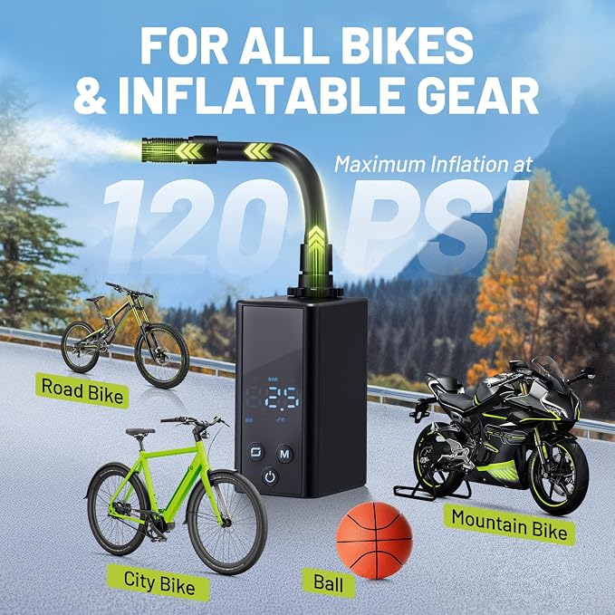 Bike Pump with Gauge,High Pressure,Floor Bicycle Pump Compatible with Presta and Schrader Valve