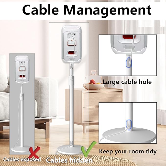 All-Metal Adjustable Speaker Stand for J-BL Partybox 120/320 (White) – Heavy-Duty Pole Stand with Wide Base, Height Adjustable up to 36.22" (Stand Only, No Speaker Included)