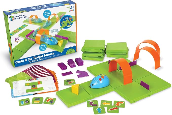 Learning Resources Code & Go Robot Mouse Classroom Set, ScreenΓÇæFree STEM Coding Kit with Activity Sets, Robots & Math Games, Ages 5+