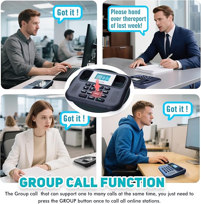 Wireless Intercoms for Home & Office, Two-Way Real-time Full-Duplex Voice System with Offline Voice Control,Group Call & Monitor Function, Clear Sound, Long Range Up to 1/4 Mile (UT-001-1F1P)