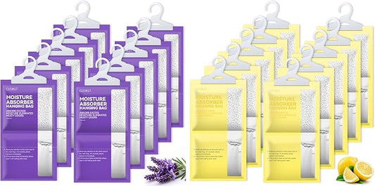 CLEVAST Moisture Absorbers Packets 10 Pack, Dehumidifier Bags for Closet, Scented Hanging Humidity Absorber in Wardrobes, Bedrooms, Bathrooms