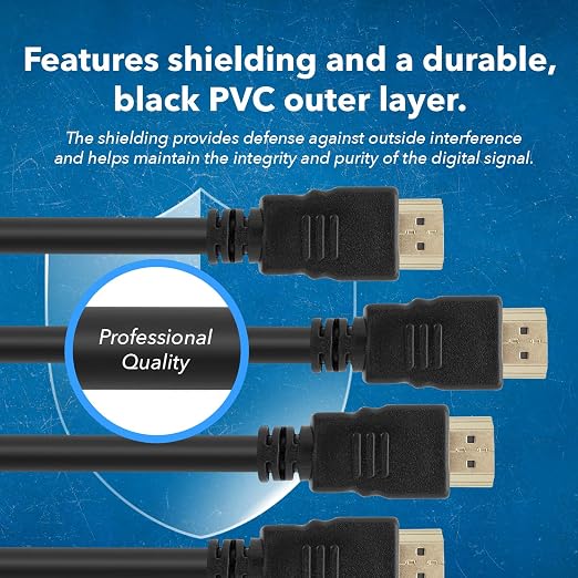 OREI Ultra High Speed 4kHDMI Cable 6ft – High-Speed 10.2Gbps, 3D, ARC, Ethernet – Premium 6ft HDMI Cable for TVs, Monitors, Home Theater & Gaming (4 Pack)