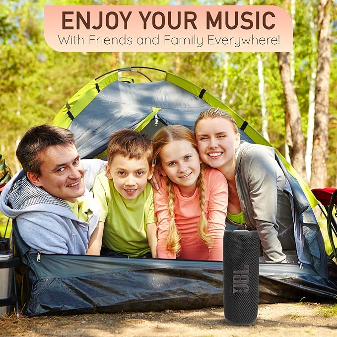 JBL Flip 6 Portable Bluetooth Wireless Speaker, IP67 Waterproof and Dustproof Built-in Battery - Black - Boomph's Comprehensive Ultimate Performance Cloth Solution for Your On-The-Go Sound Experience
