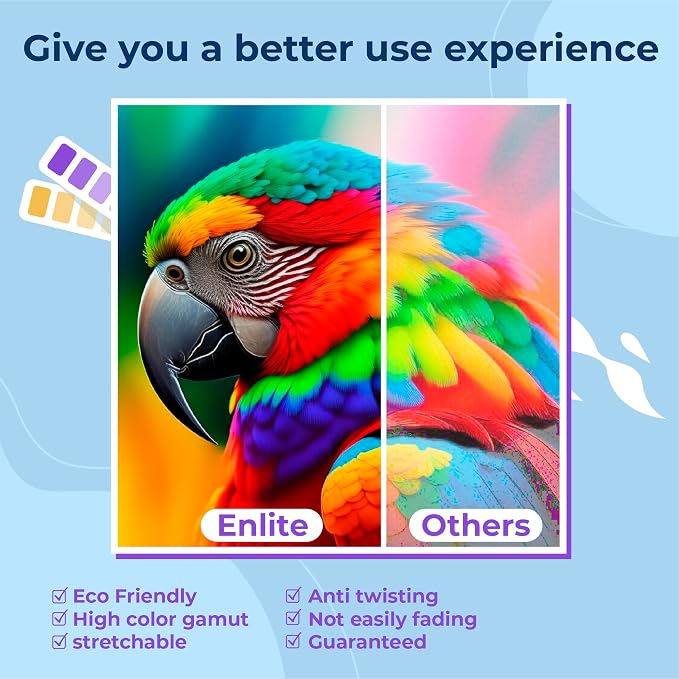 Enlite DTF Ink 100ML Combo Pack, Premium Pigment Ink for PET Film Heat Transfer Printing, Refill for DTF Printer with printhead DX5 DX7 5113 XP600 I3200 4720 TX800, 2W+1B+1C+1M+1Y