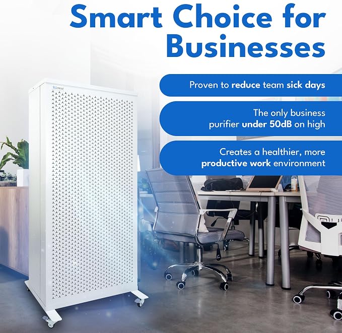 Smart Air Blast MKII Large Room Air Purifier Up to 9000 Sq Ft/hr, 1200 CFM, 99.97% True H13 HEPA Filter & Washable Prefilter, For Home Office Pet Hair Dust Mold Smoke Allergies Pollen