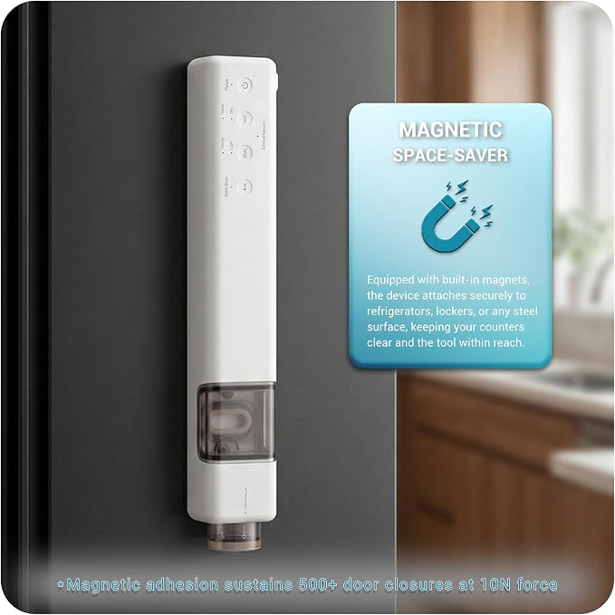 2-in-1 Handheld & Countertop Compact Vacuum Sealer for Food, 60kPa Powerful Handheld Vacuum Sealer with 20 Reusable Bags & 1 Vacuum Roll Bags, Magnetic Back — Sticks to Your Fridge