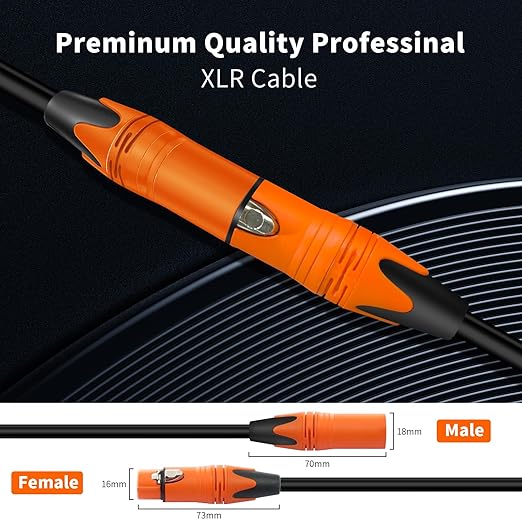 XLR Cables 10 FT 4 Pack XLR Male to Female Microphone Cable 3-Pin Balanced XLR Speaker Cable
