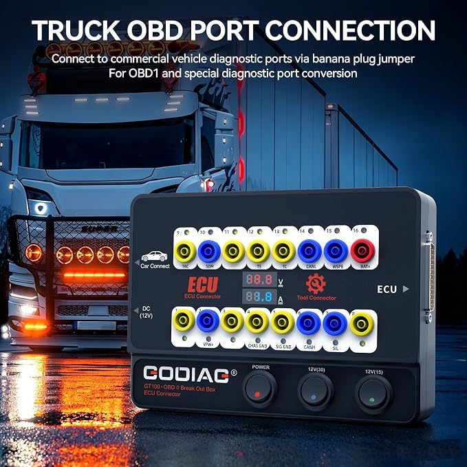 GODIAG GT100+ OBD2 Breakout Box, 16-Pin Automotive ECU Connector Scan Tool for Bench Testing and CAN Bus/K-LINE Signal Testing