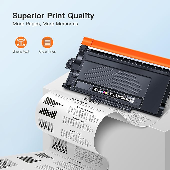 E-Z Ink TN920XL TN920 Toner Cartridge for HL-L6210DW HL-5915DW Compatible Replacement for Brother TN 920XL TN920XXL TN920UXXL TN-920 XL High Yield Use with HL-L6210DWT HL-L5210DW (2 Black, with Chip)