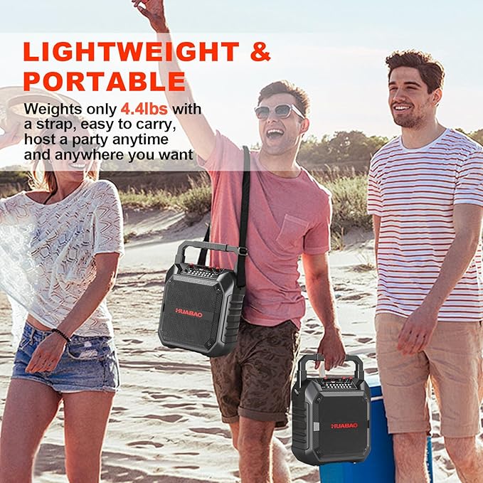 Karaoke Machine, Portable Bluetooth Speaker with Wireless Microphone for Adults & Kids, PA System with Remote Control Supports TF Card/USB/FM/AUX for Home Party, Indoor and Outdoor
