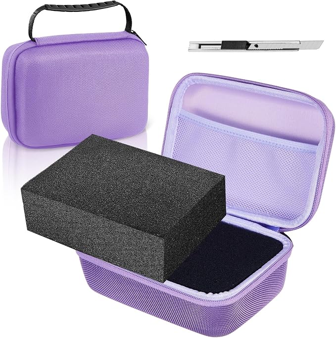 Relaxweex EVA Hard Case with Customizable Foam 11 x 7.8 x 4.3 Inch Protective EVA Carrying Case Shockproof Outdoor for Camera, Digital Products, Electronic Instruments with Knife, Purple